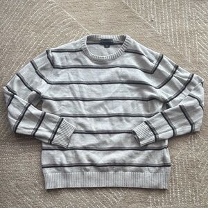 Covington Men's Crewneck Sweater in Gray and Black Stripes